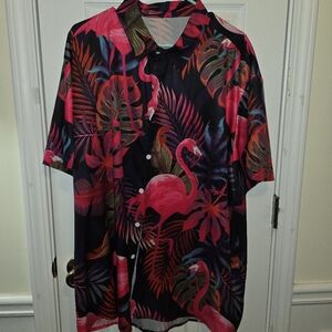 Flamingo Palm Hawaiian Shirt Hardaddy